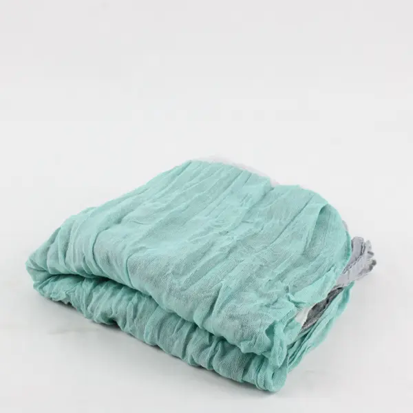 Sheer Mint Green White Gray Striped Infinity Loop Scarf Women