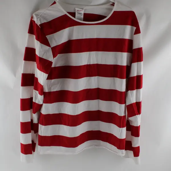 Spirit Halloween Where's Waldo Striped Long Sleeve Shirt Adult Small/Medium
