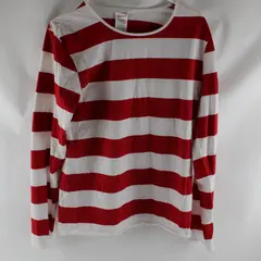 Spirit Halloween Where's Waldo Striped Long Sleeve Shirt Adult Small/Medium