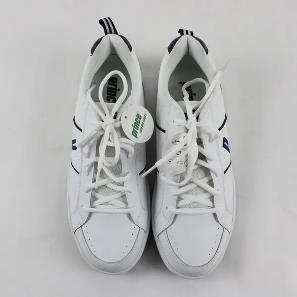 Prince Rule The Court White and Navy Tennis Shoes Men's 11 Vintage 