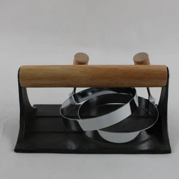 Norpro Cast Iron Bacon Grill Press Egg Pancake Ring Set #1399