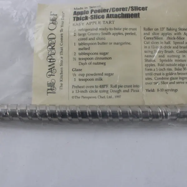Pampered Chef 2433 Apple Peeler Corer Slicer Thick Slice Attachment New Open Box
