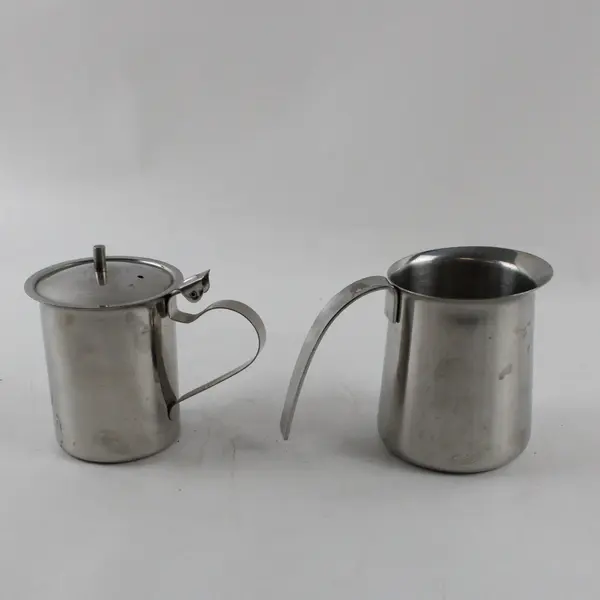 Lot of 2 Stainless Steel Creamers 10 oz Krups Table Craft