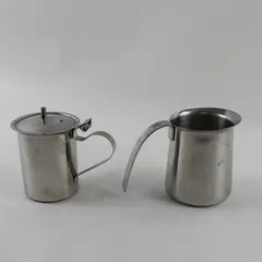 Lot of 2 Stainless Steel Creamers 10 oz Krups Table Craft
