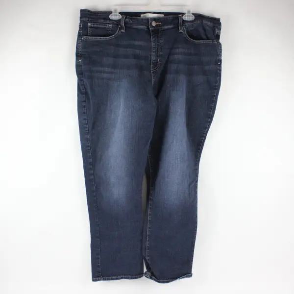 Levi Strauss Signature Gold Dark Wash Mid Rise Straight Jeans Womens 22S