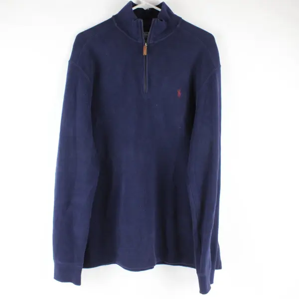 Polo Ralph Lauren Men's Navy Blue 1/4 Zip Sweater Size Large