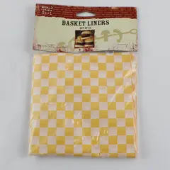 Set of 24 Yellow Checkered BBQ Grill Basket Liners World Market
