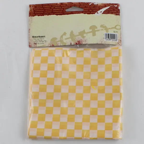 Set of 24 Yellow Checkered BBQ Grill Basket Liners World Market