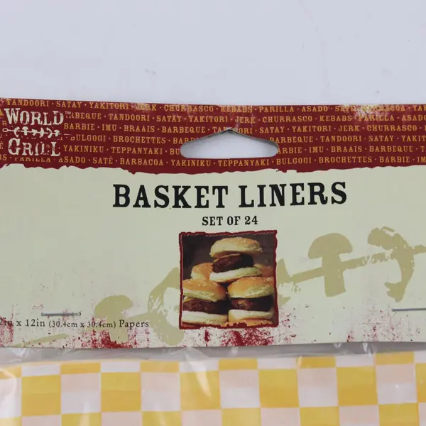 Set of 24 Yellow Checkered BBQ Grill Basket Liners World Market