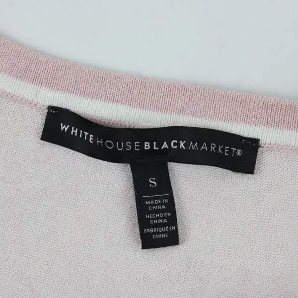 White House Black Market Floral Cardigan Light Pink Long Sleeve Snap V-Neck S