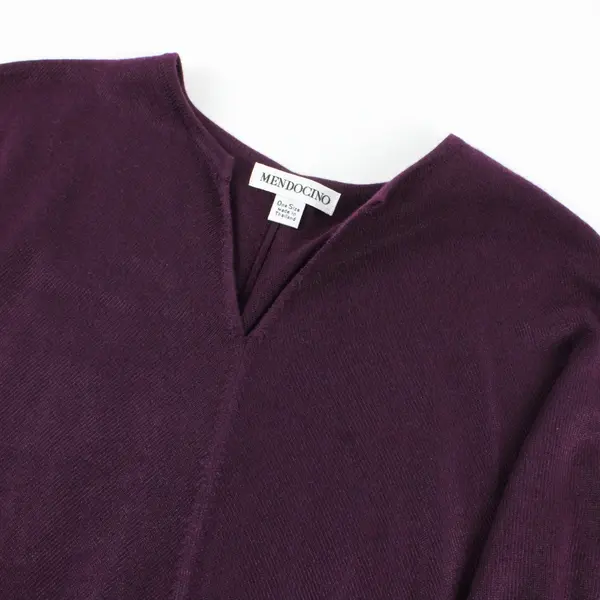 Mendocino Purple Poncho Shawl Tassels One Size Boho Chic 