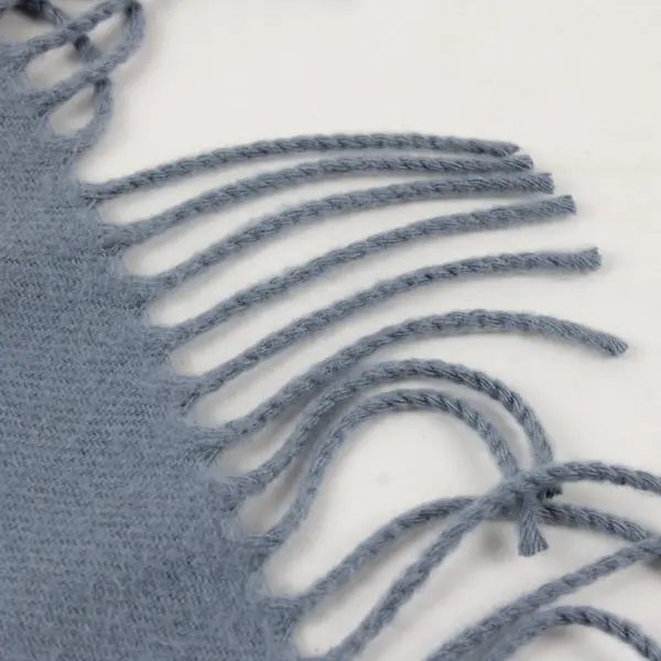 Ash Blue Soft Scarf Fringe Ends Wide Wrap Around 56 x 12.5 in Women's