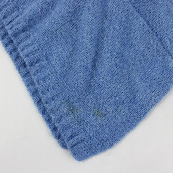 Mock Neck Blue Sweater Poncho Knitwear Casual Pullover Shawl Top Women OSFM