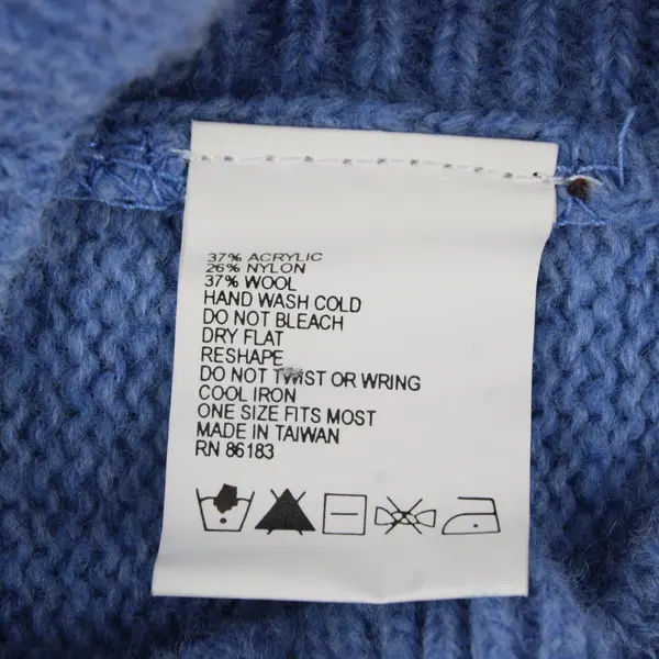 Mock Neck Blue Sweater Poncho Knitwear Casual Pullover Shawl Top Women OSFM