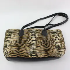 Liz Claiborne Accessories Shoulder Purse Tiger Print Tan/Black with Red Lining