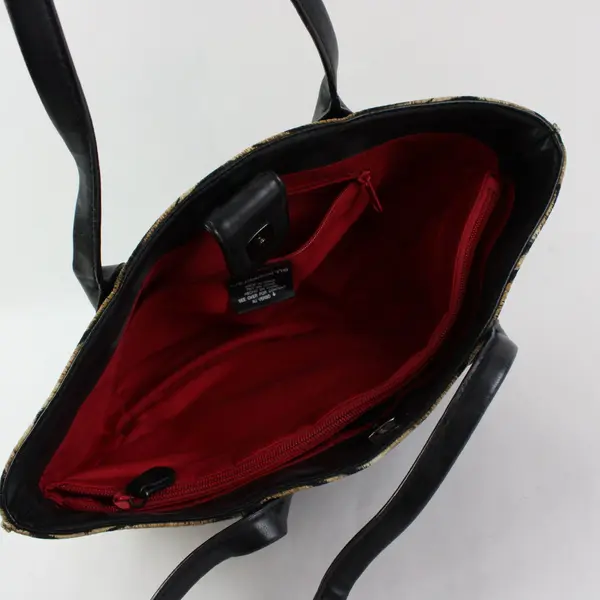 Liz Claiborne Accessories Shoulder Purse Tiger Print Tan/Black with Red Lining