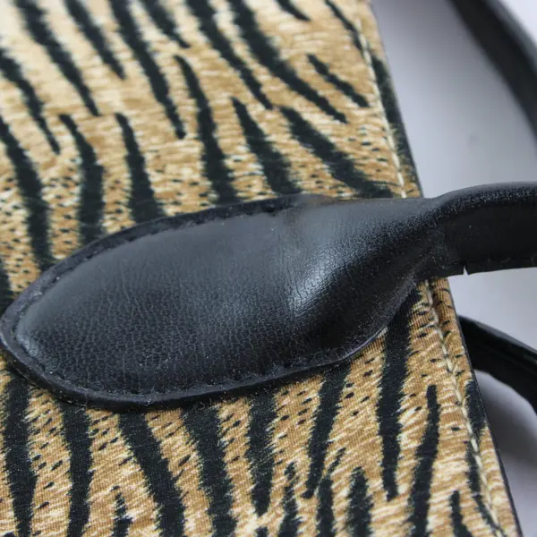 Liz Claiborne Accessories Shoulder Purse Tiger Print Tan/Black with Red Lining