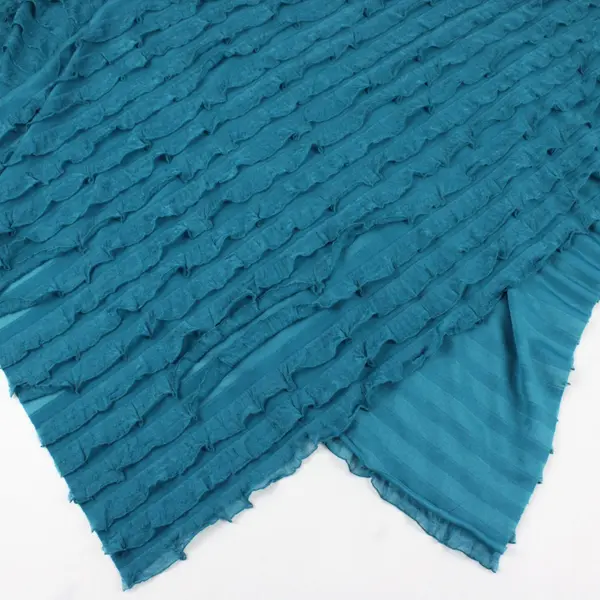 Flirtatious By Lavello Dark Teal Layered Ruffled Poncho Shawl OSFM Boho Chic