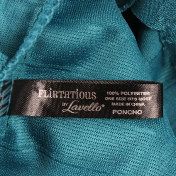 Flirtatious By Lavello Dark Teal Layered Ruffled Poncho Shawl OSFM Boho Chic
