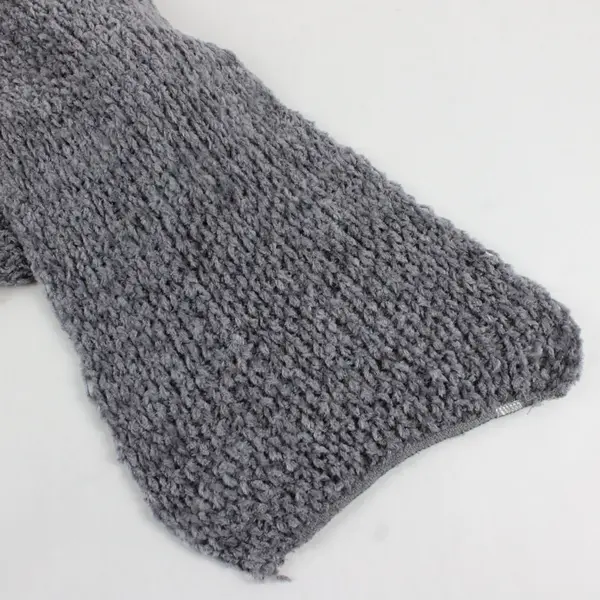 Handmade Knit Scarf Purple-Grey Soft Winter 59" x 10"