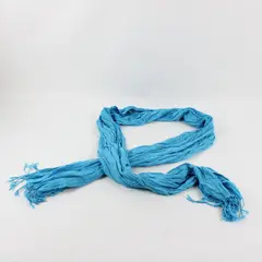 Sheer Blue Fringe Ends Scarf Wrap 34.5''x15''