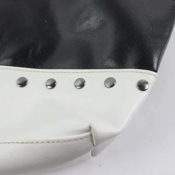 Fashion Express Black and White Studded Faux Leather Tote Bag