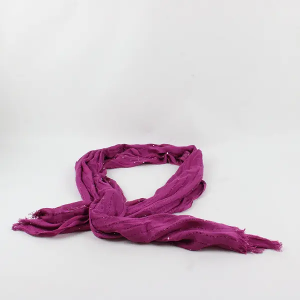 Unbranded Long Magenta Sequined Scarf with Fringe Shawl Boho 33''x21.5''