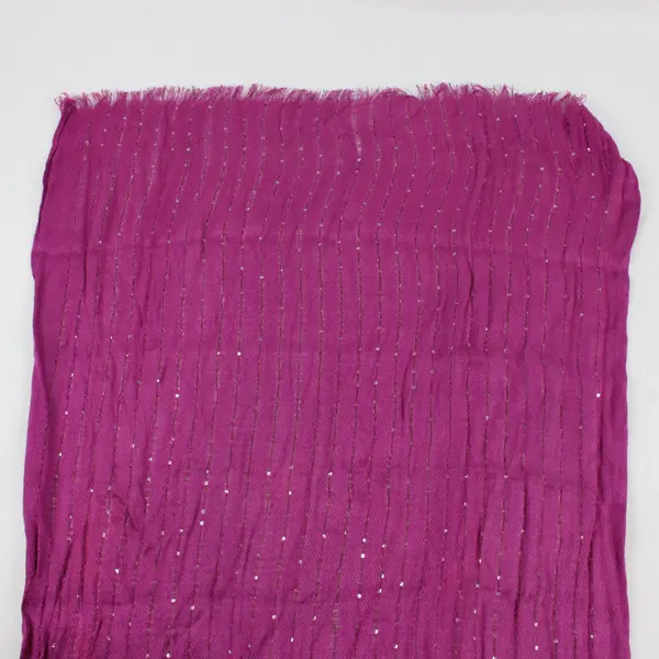 Unbranded Long Magenta Sequined Scarf with Fringe Shawl Boho 33''x21.5''