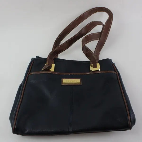 Capezio Blue And Brown Faux Leather Shoulder Bag