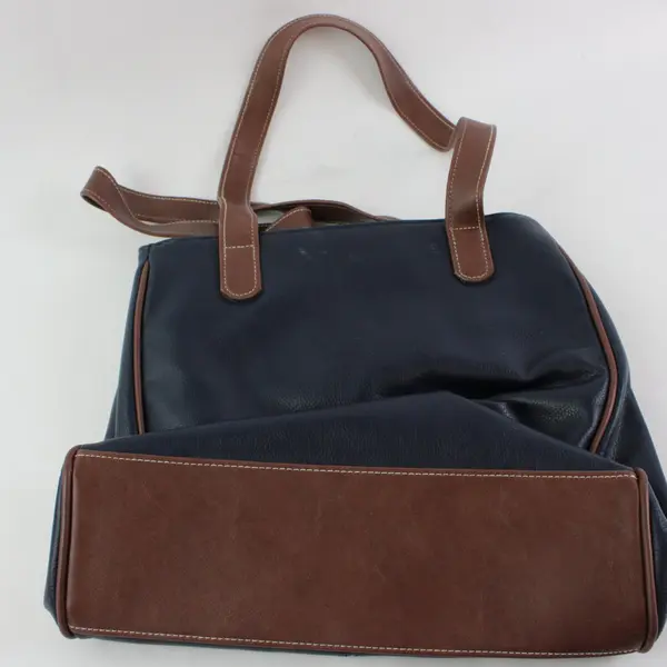 Capezio Blue And Brown Faux Leather Shoulder Bag
