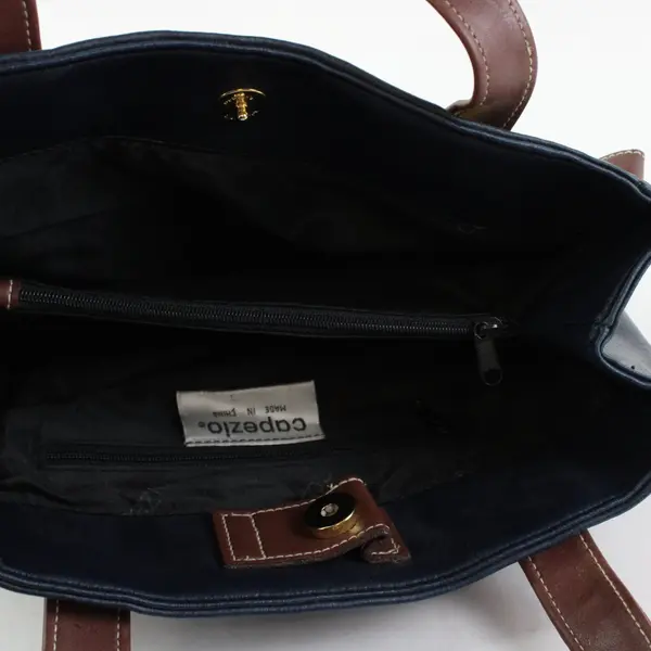 Capezio Blue And Brown Faux Leather Shoulder Bag