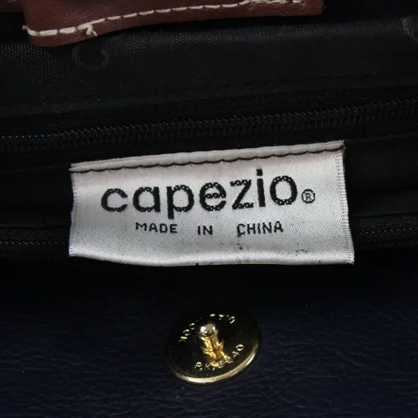 Capezio Blue And Brown Faux Leather Shoulder Bag