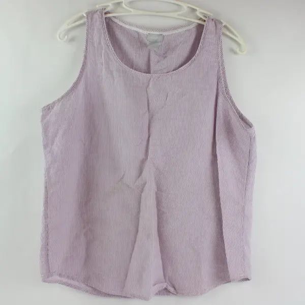 Chico's Purple White Pinstriped Sleeveless Blouse Tank Women's 2 12/14