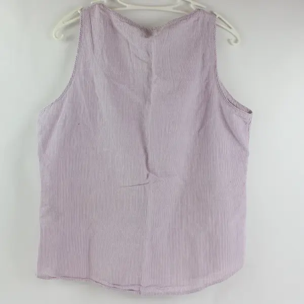 Chico's Purple White Pinstriped Sleeveless Blouse Tank Women's 2 12/14