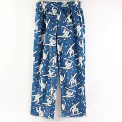 Holiday Time Kids 8/M Yeti Blue Fleece Pajama/Lounge Pants Drawstring Christmas