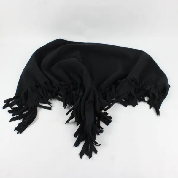 Heirloom Collectibles Fleece Black Fringe Poncho OS Winter Accessory Pullover