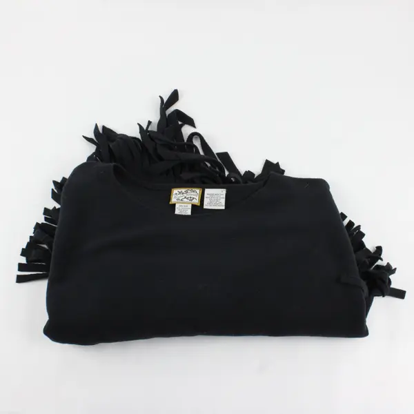 Heirloom Collectibles Fleece Black Fringe Poncho OS Winter Accessory Pullover
