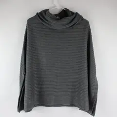 Christopher & Banks Turtleneck Grey Knit Sweater Poncho Winter Accessory OS