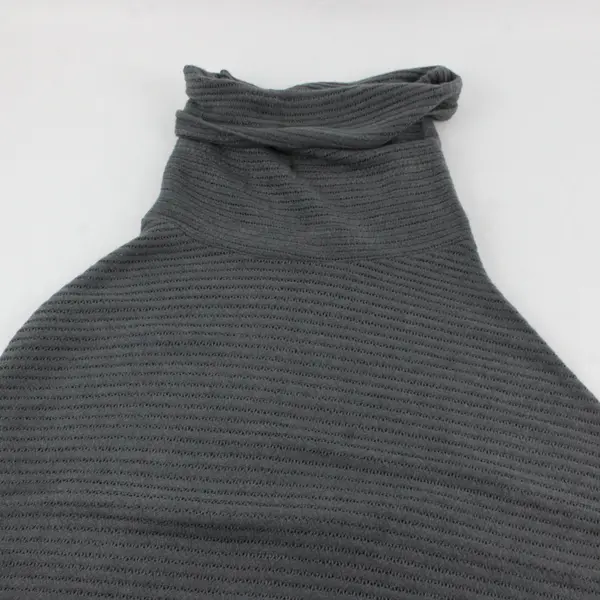 Christopher & Banks Turtleneck Grey Knit Sweater Poncho Winter Accessory OS