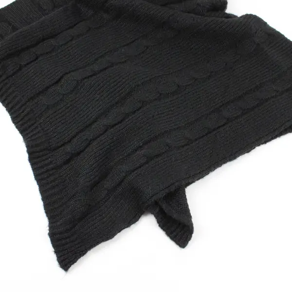 Unbranded Black Knit Turtleneck Poncho Shawl Winter Pullover Accessory OS