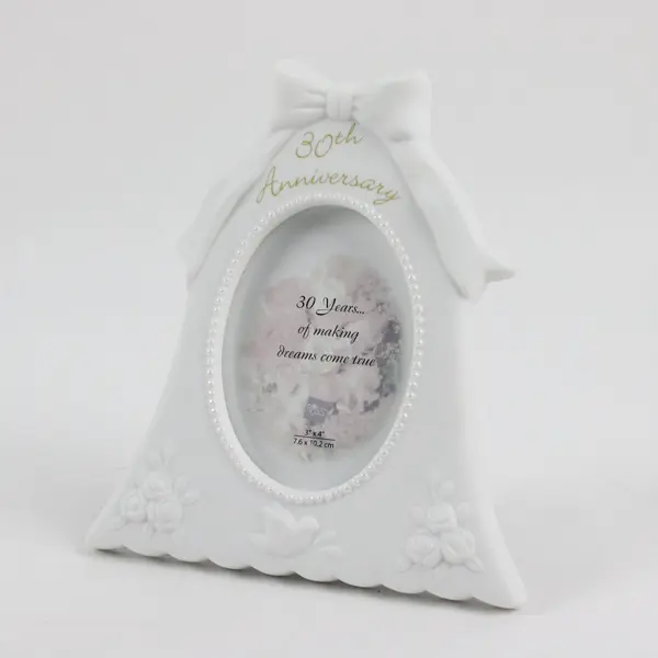 Russ White Lace & Promises Porcelain 30th Anniversary 3x4 Photo Frame