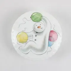 Royal Doulton Covered Trinket Box 3.75" Snowman Gift Collection "Balloons" 1985