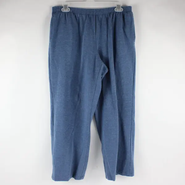 Alfred Dunner Women's 12 Blue Straight Leg Pull-On Pants Elastic Waist