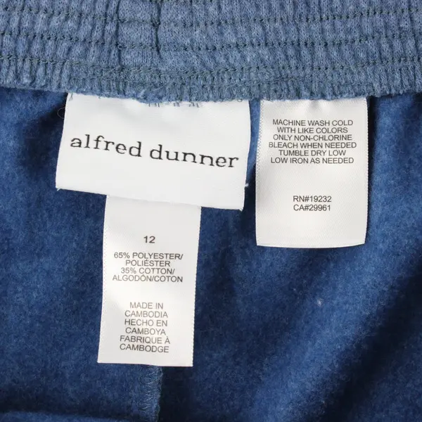 Alfred Dunner Women's 12 Blue Straight Leg Pull-On Pants Elastic Waist