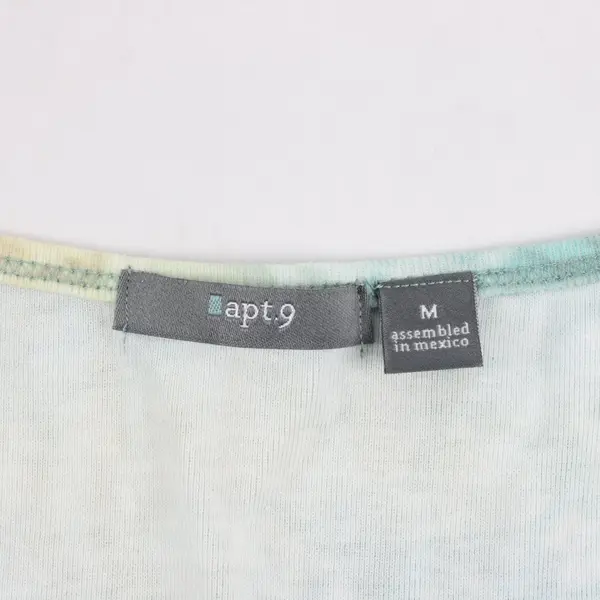 Apt.9 Green Blue Yellow Bohemian Design Rhinestone Detail Tank Top Sz M Y2k Vntg