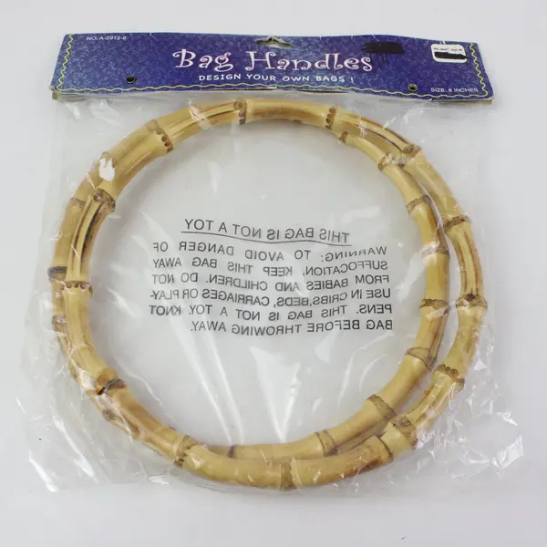 Lot of 4 Bamboo Bag Handles (2 new in pack) #A-2912-8  8"D