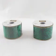 Lot of 2 Roman Inc Green/Purple Metallic Ribbon 2.5in x 10yd New