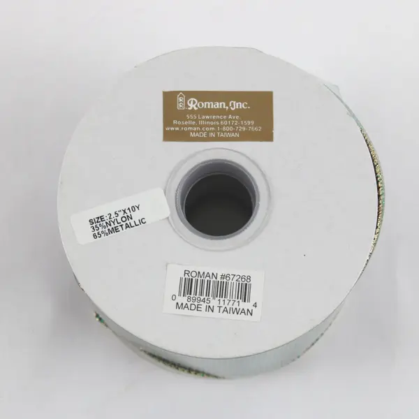Lot of 2 Roman Inc Green/Purple Metallic Ribbon 2.5in x 10yd New