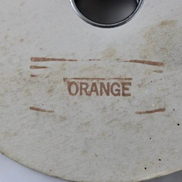 Lot of 2 Vintage Orange Ribbon Spools Lion Splendorette Acetate Polypropylene