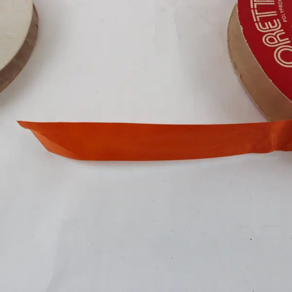 Lot of 2 Vintage Orange Ribbon Spools Lion Splendorette Acetate Polypropylene